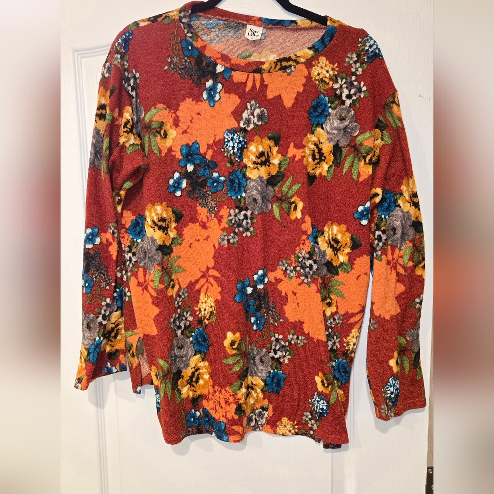 Womens Sew In Love LS Floral Top Size-XL